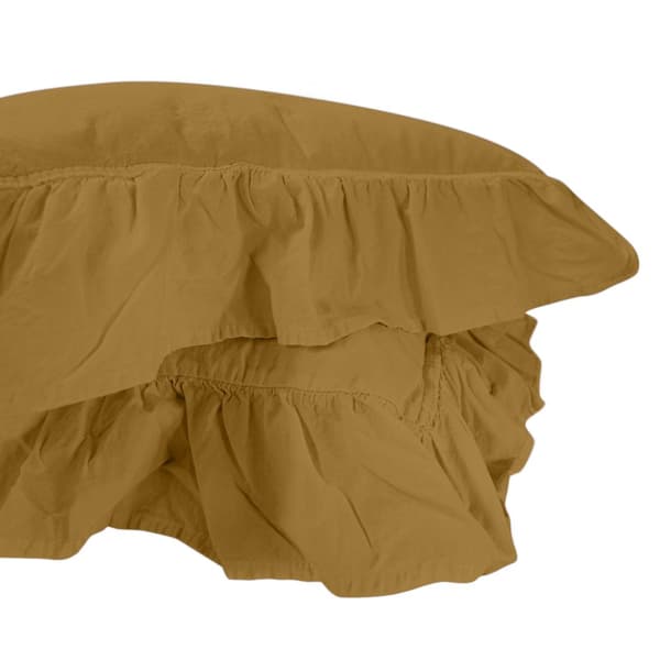 Bomulls örngott set ECRU OLIVE/2x40x40 STONEWASHED