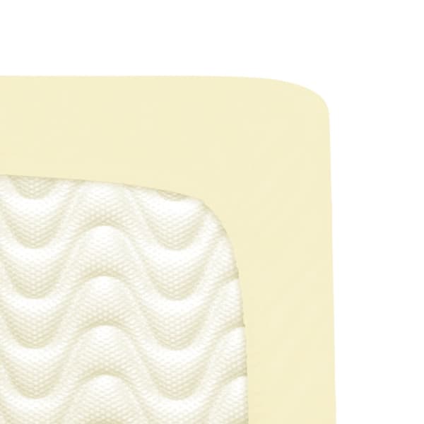 Bomuld satin lagen med elastik, creme, 155/140x200