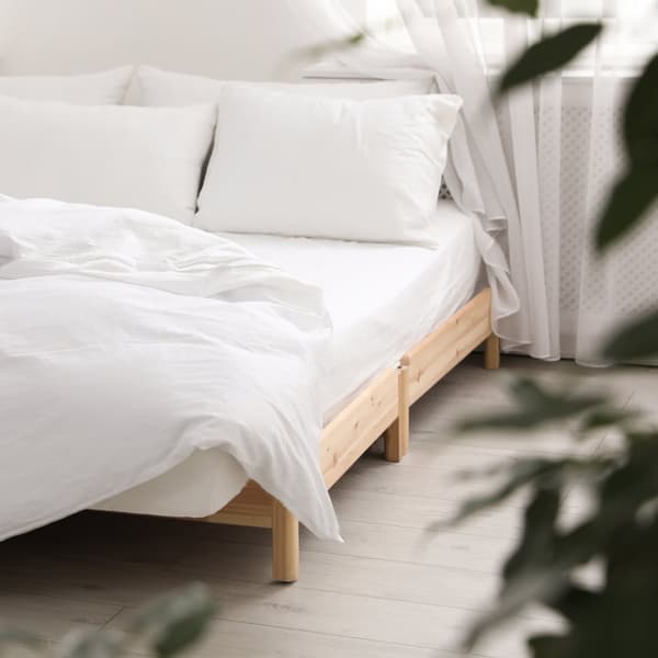 Bomuld satin lagen med elastik, hvid 603/160x200