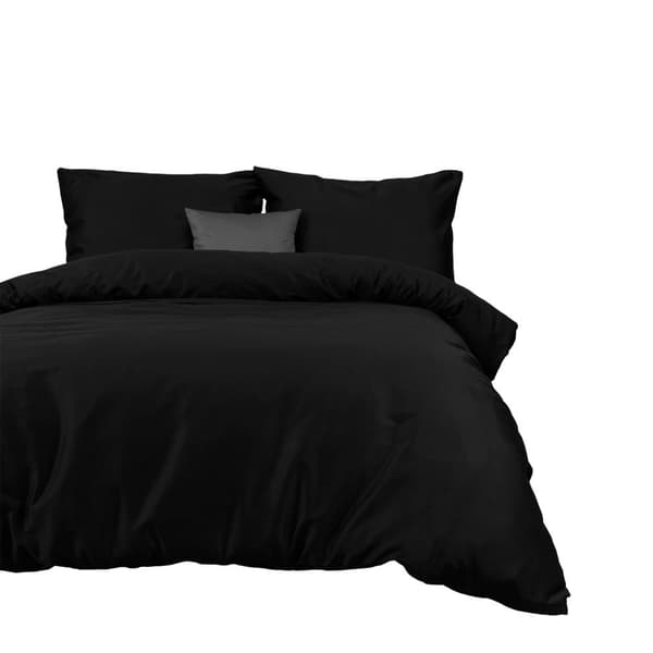 Bomuld satin sengetøj SORT 04000966/140x200+1 stk.70x80