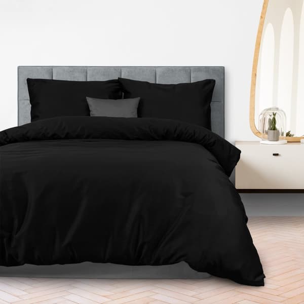 Bomuld satin sengetøj SORT 04000966/140x200+1 stk.70x80