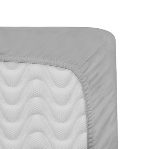 Bomuld satin lagen med elastik, grå 024/180x200
