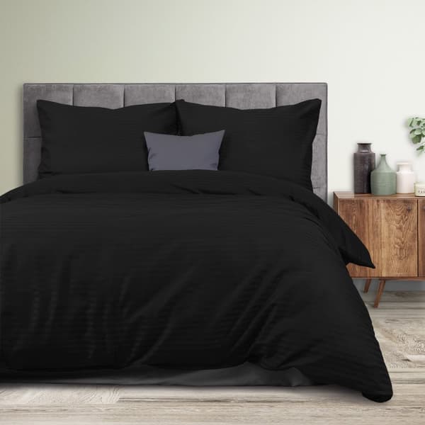 Sängkläder i bomull satin CIZGILI SVART/160x200 EXKLUSIVT