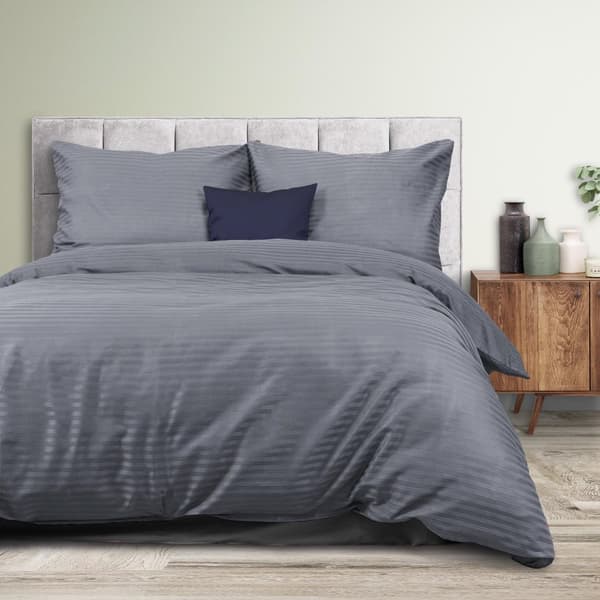 Bomuld satin sengetøj CIZGILI ANTRACITE/220X200 EKSKLUSIVT