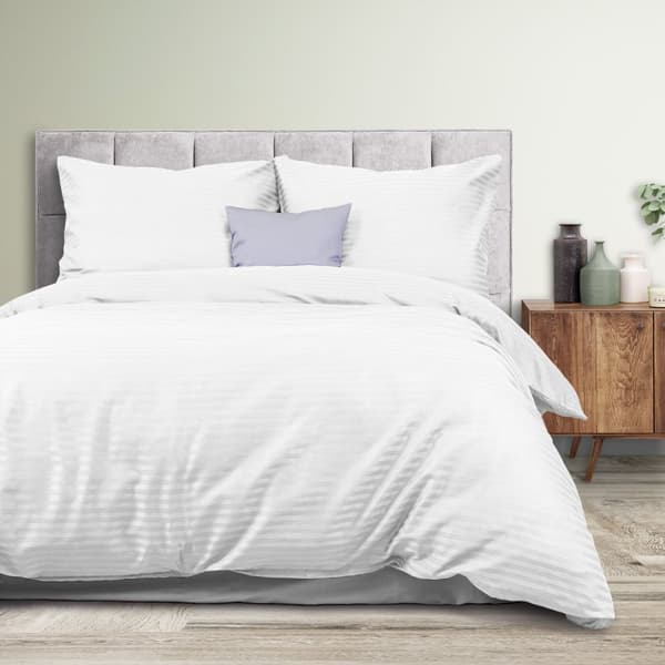 Puuvillasatiinivuodevaatteet CIZGILI WHITE/140x200+1kpl. 70x80 EXCLUSIIVINEN