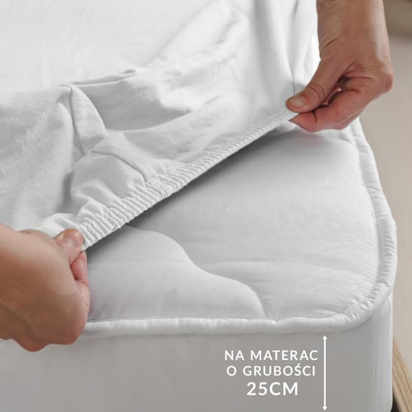Jersey elastanlakan med resårband VIT/VIT/90x200x30