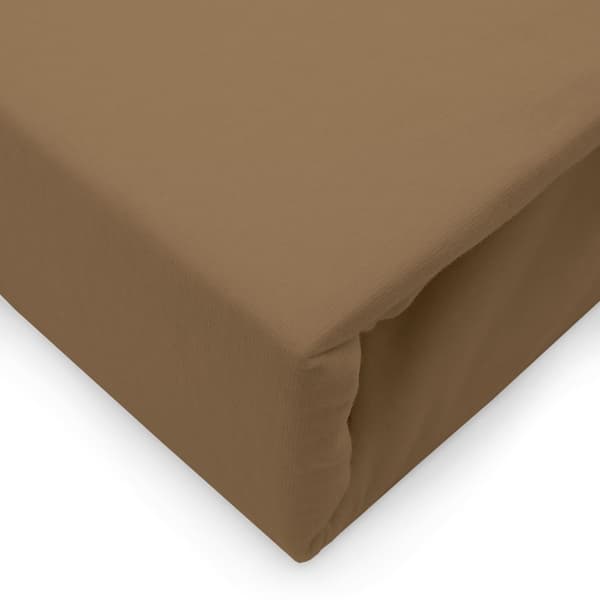 Jersey elastanlakan med elastiskt band 54 BRAUN/BRUN/140x200x30