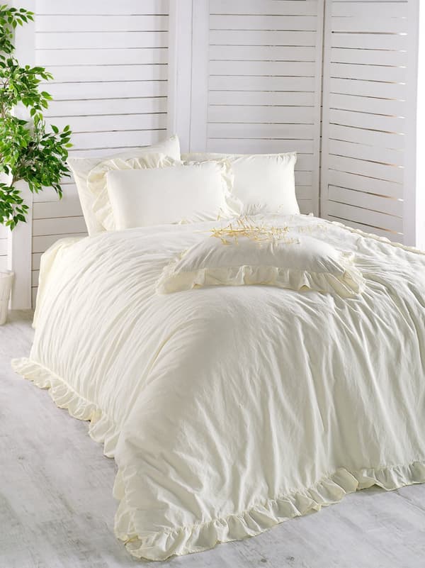 Puuvillaiset vuodevaatteet SNOW WHITE/160x200(P) KIVIPESU