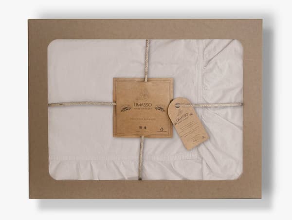 Puuvillaiset vuodevaatteet NATURAL CREAM/160x200(P) KIVIPESU