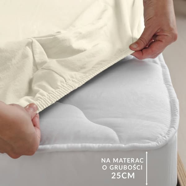 Jersey elastan lagen med elastik ECRU/ECOLOGY/90x200x30