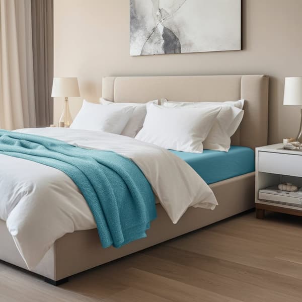 Jersey elastan lagen med elastik BLÅ/BLÅ/220x200x30