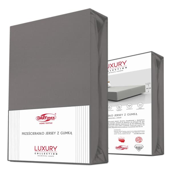 Jersey elastan lagen med elastik ANTRASIT/ANTRASIT/220x200x30