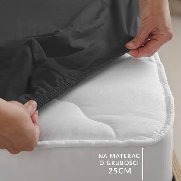 Jersey elastan lagen med elastik SORT/SORT/160x200x30