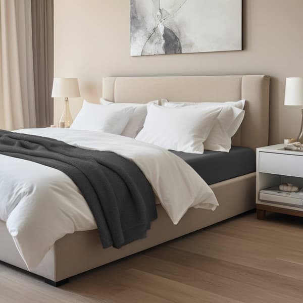 Jersey elastan lagen med elastik SORT/SORT/160x200x30
