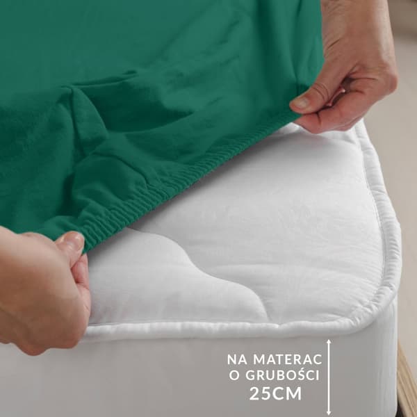 Jersey elastaanilevy kuminauhalla GREEN/GREEN/140x200x30