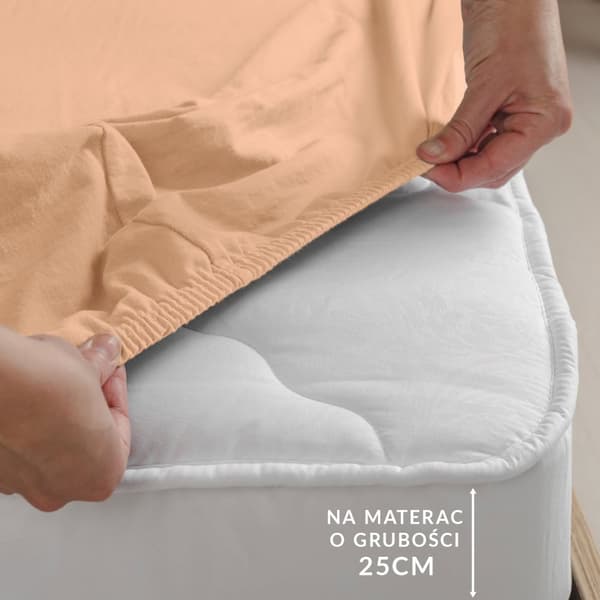 Jersey elastanlakan med resårband ROSA/ROSA/180x200x30