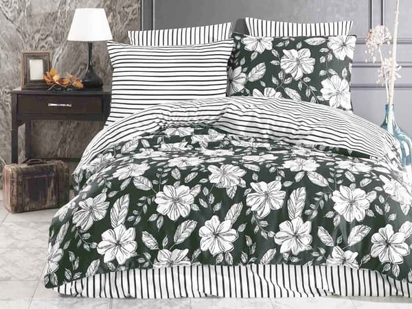 Sängkläder i bomull satin HAKKI GRÖN/160x200.EXKLUSIVT