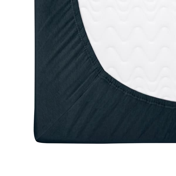 Jersey-sætlagen BASIC 026/DARK NAVY BLUE/160x200