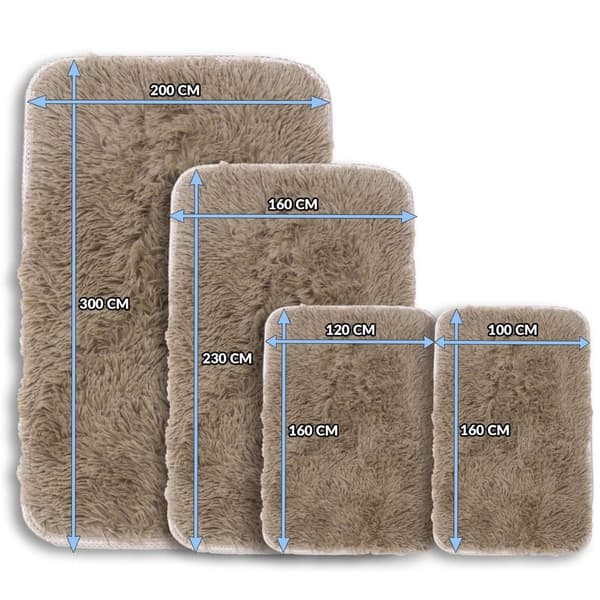 Shaggy matta vardagsrum matta lång lugg 200 x 300 cm - mattor för vardagsrum fluffig shaggy sovrum sängmatta utomhus matta beige med mönster