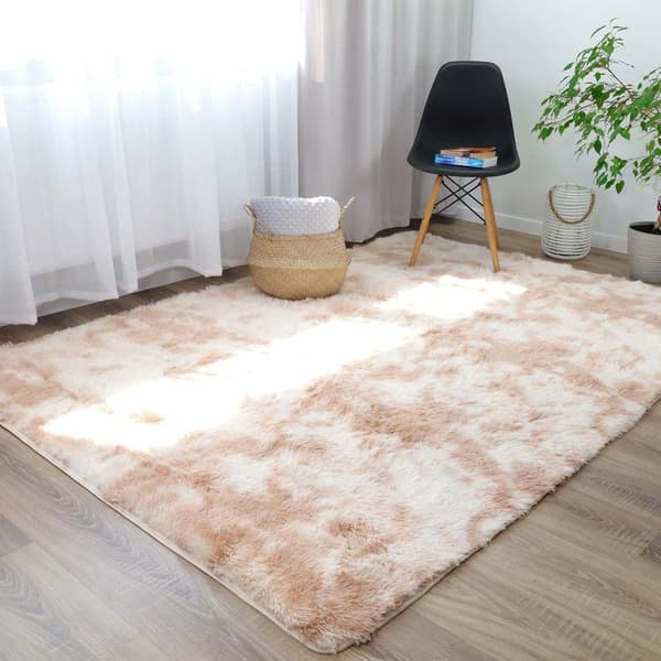 Shaggy matta vardagsrum matta lång lugg 200 x 300 cm - mattor för vardagsrum fluffig shaggy sovrum sängmatta utomhus matta beige med mönster