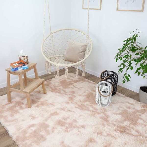 Shaggy matta vardagsrum matta lång lugg 200 x 300 cm - mattor för vardagsrum fluffig shaggy sovrum sängmatta utomhus matta beige med mönster