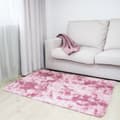 Miniatyrbild 5 av 6: Shaggy matta, vardagsrumsmatta, lång lugg, 120 x 160 cm - mattor för vardagsrum, fluffiga, lurviga, sovrum, sängmattor, utomhusmatta, mörkrosa med mön