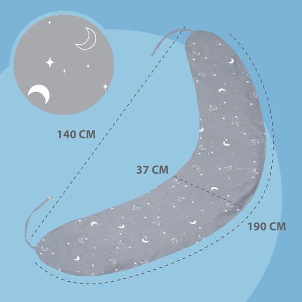 Päällinen sivuvuodetyynyille 190 cm nauhoilla - tyynyliina vetoketjulla, mukavuustyynyliina Body Pillow Monde