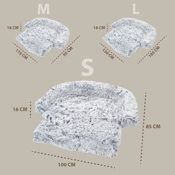 Hundeseng hundepude til hunde - 100 x 85 cm hundesofa til små mellemstore og store hunde hundesenge sofabeskyttelse hundekurv hundetæppe