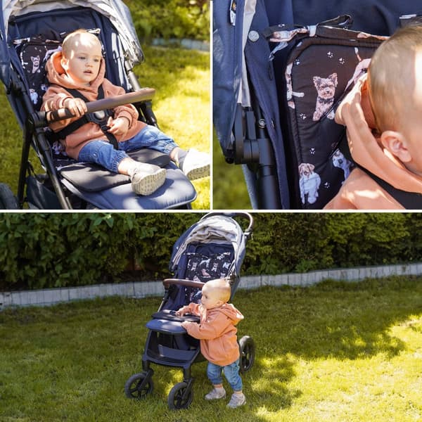 Sittöverdrag barnvagn buggy-insats - sittinsats för barnstolsdyna andas universal 75 x 35 cm hund