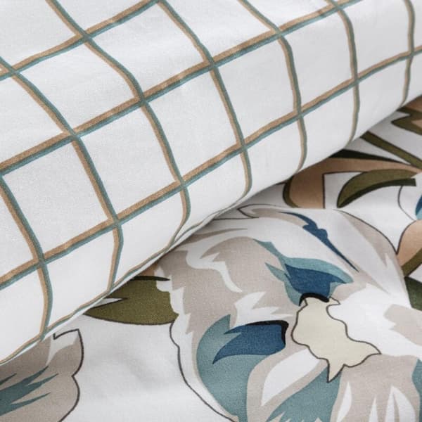 SATIN SÄNGDÅNGSSET FJÄDER 40 140 X 200 CM VIT