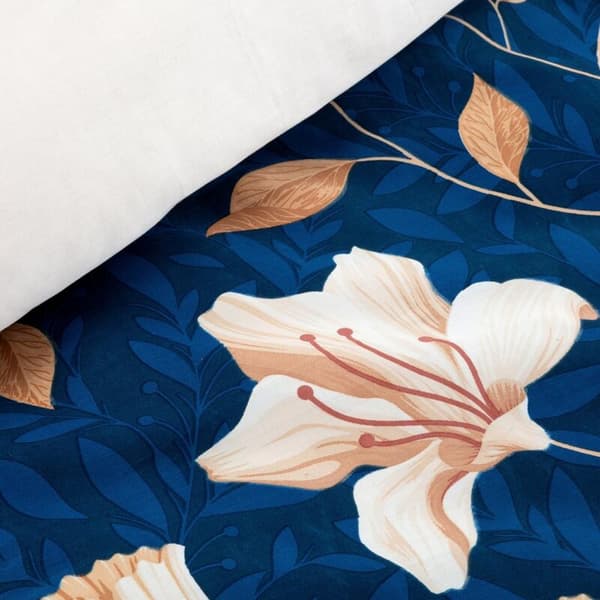 NIKA 48 SATIN SENGE SÆT 220 X 200 CM MARINEBLÅ