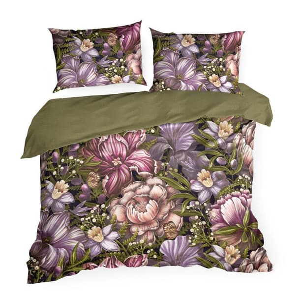 NIKA 45 SATIN SENGE SÆT 140 X 200 CM OLIVE