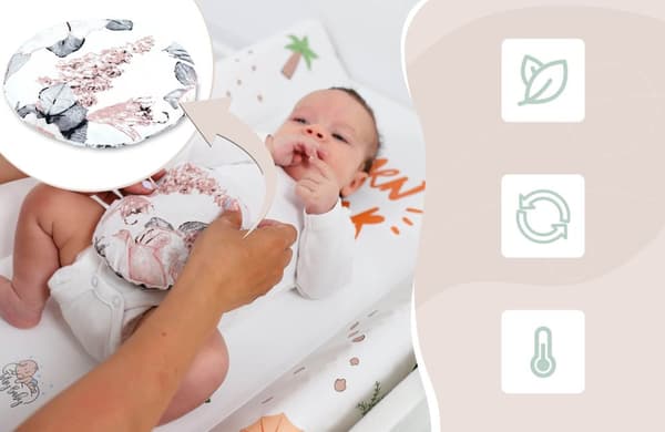 Kirsikkakivityyny vauvan lämpötyyny mikroaaltouuni viljatyyny lapsille ja aikuisille pieni lämpö ja kylmä kirsikkakivityyny Ø 16 cm puuvilla pinkki