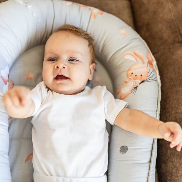 Babynest cocoon nyfödd 90 x 50 cm - Handgjorda gosenest babynest av bomullskanin