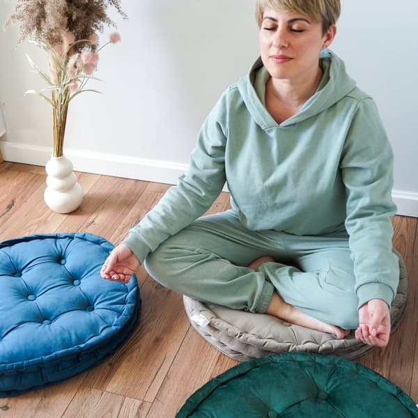 Lattiatyyny jooga tyyny istuintyyny pyöreä meditaatiotyyny XL puutarha ulkotyyny jooga ja meditaatio iso lattiatyyny parvekkeelle ja lastenhuoneeseen