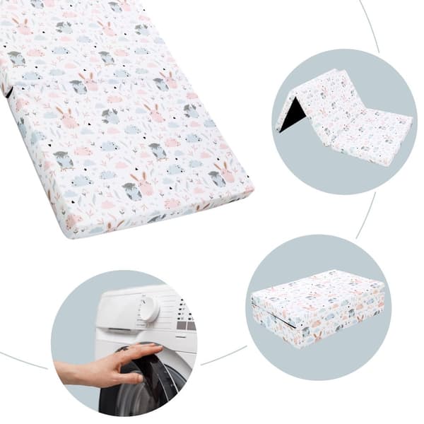 Rejseseng Madras Foldbar - Tyk Foldbar Madras til Baby Foldemadras Børn Madras Rejseseng