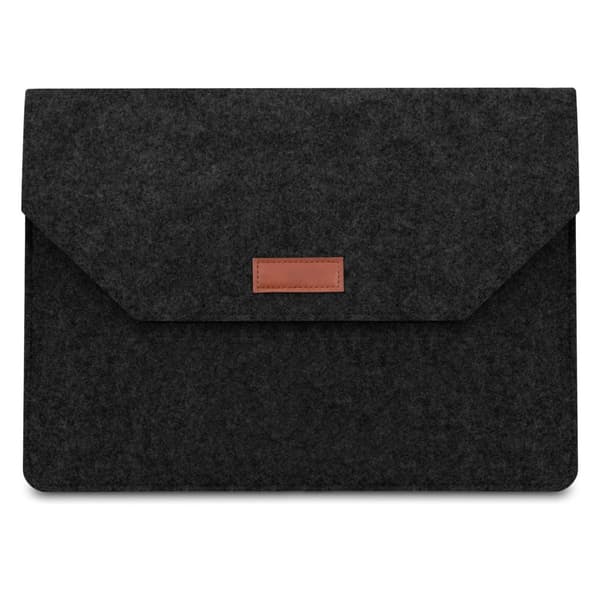 Laptop-sleeve 14 tommer - vandtæt bærbar taske, notebook-pc-beskyttelsescover, filt-bærbar etui Graphit 40 x 29 cm + 17 x 13 cm