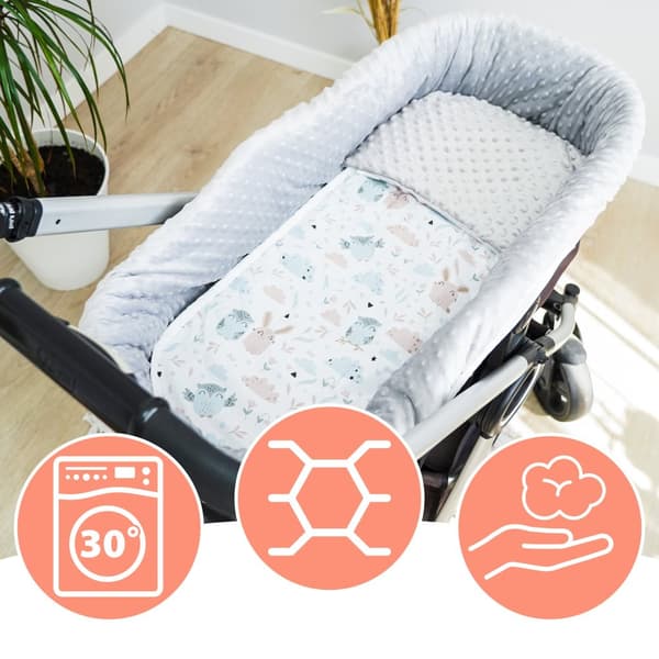 Kant för barnvagnar - överdrag till babybadbo barnvagnstillbehör set 3 stycken med kudde och muslinmadrass