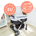 Miniatyrbild 4 av 11: Kant för barnvagnar - överdrag till babybadbo barnvagnstillbehör set 3 stycken med kudde och muslinmadrass