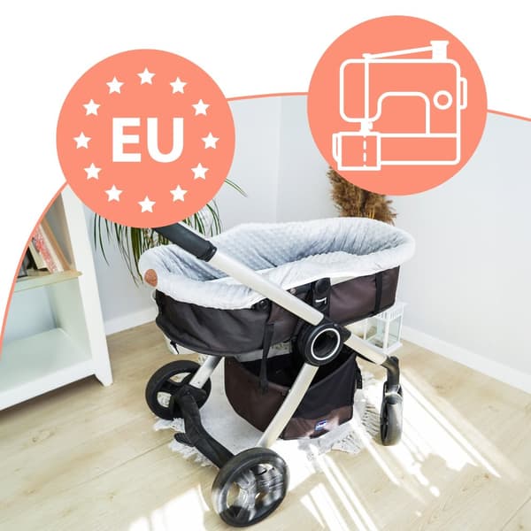 Kant för barnvagnar - överdrag till babybadbo barnvagnstillbehör set 3 stycken med kudde och muslinmadrass