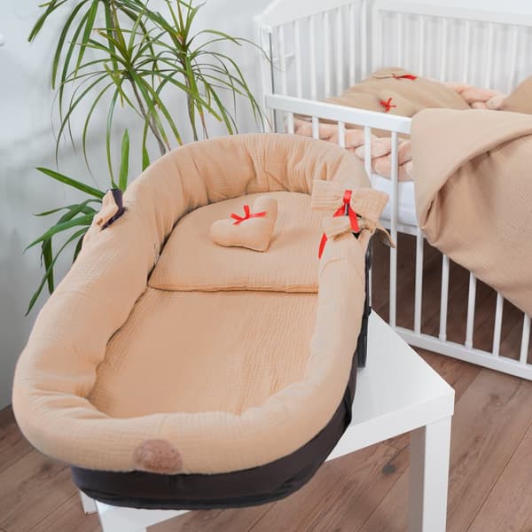 Kant för barnvagnar - överdrag till babybadbo barnvagnstillbehör set 3 stycken med kudde och muslinmadrass