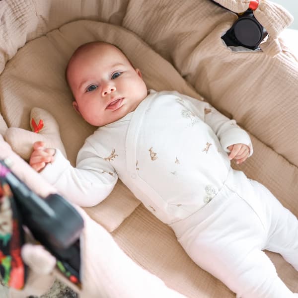 Kant för barnvagnar - överdrag till babybadbo barnvagnstillbehör set 3 stycken med kudde och muslinmadrass