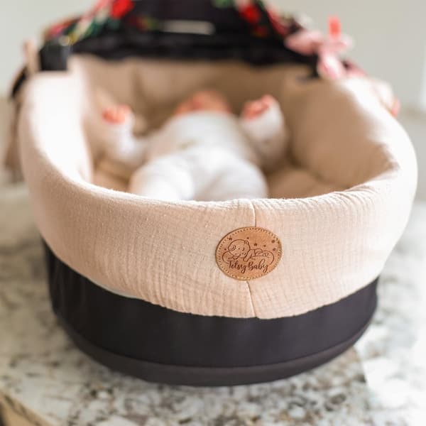 Kant för barnvagnar - överdrag till babybadbo barnvagnstillbehör set 3 stycken med kudde och muslinmadrass