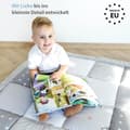 Miniatyrbillede 5 af 11: Baby kravletæppe fløjl - legemåtte PATCHWORK legemåtte polstret gulvmåtte tykt krybbetæppe bomuld med fløjl aktivitetsmåtte