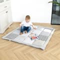 Miniatyrbillede 9 af 11: Baby kravletæppe fløjl - legemåtte PATCHWORK legemåtte polstret gulvmåtte tykt krybbetæppe bomuld med fløjl aktivitetsmåtte