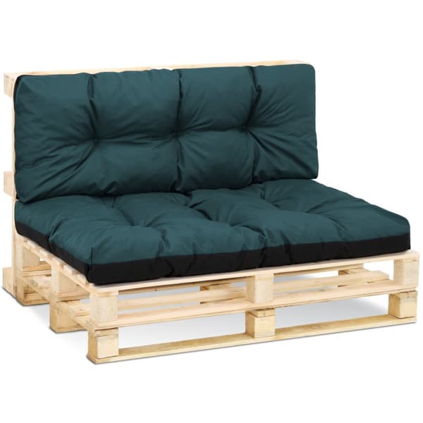 Pallkudde utomhustvättbar - pallsitsdyna för europallar sittdyneklädsel Grün Set aus: 40 x 120 cm + 80 x 120 cm