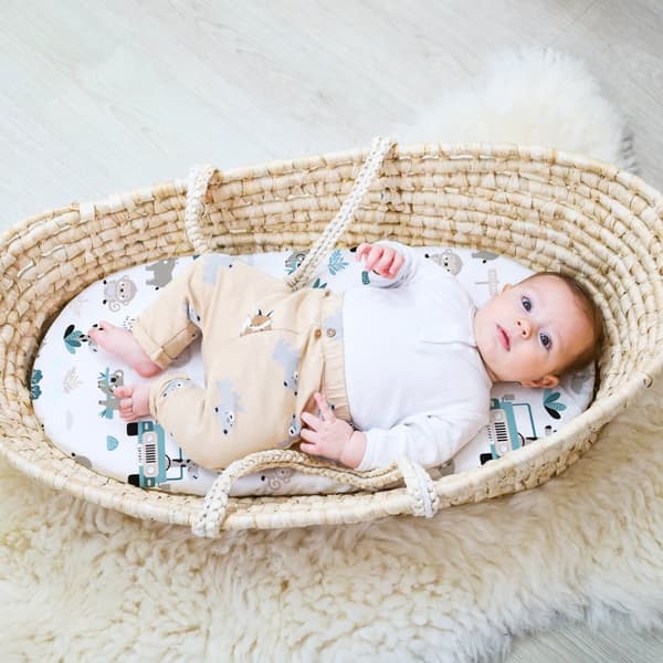 Lakan babyskyddslakan set om 3: 2x lakan + 1x vattentätt madrassskydd - babysängtillbehör för spjälsäng, sidosäng, säng
