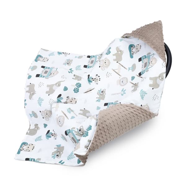 Wrap tæppe babysæde tæppe klapvogn - universal baby baby tæppe til buggy autostol hele året rundt tæppe bomuld Afrika khaki 90 x 90 cm - Herbst-Winter