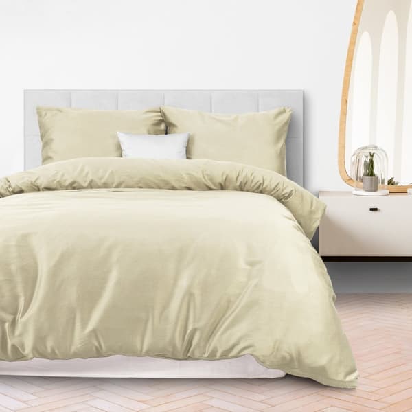 Bomuld satin sengetøj CREAM 155/180x200