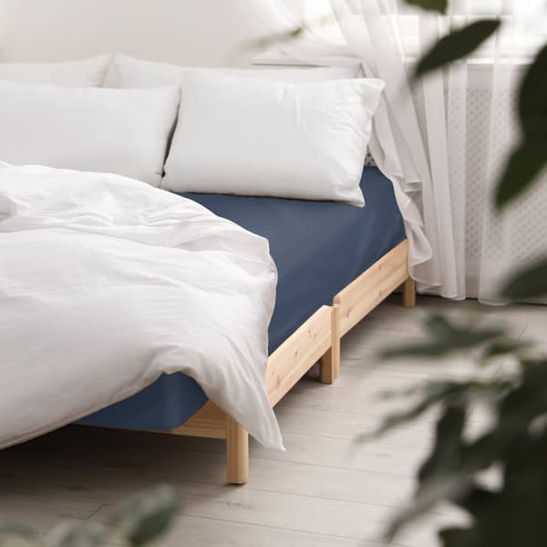 Fitslakan bomull satin blåklint 011/200x220